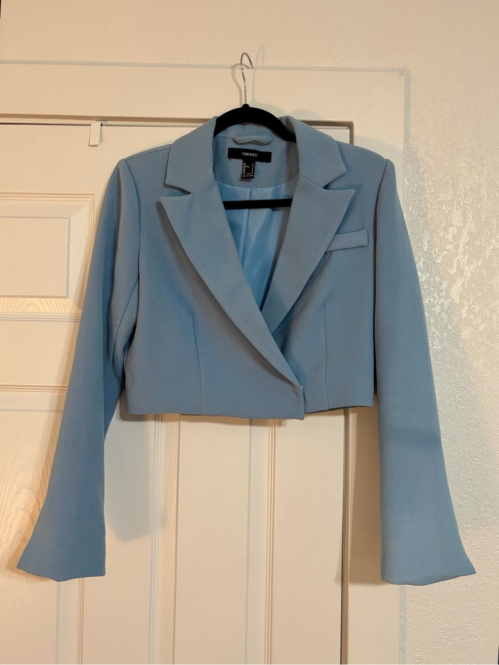 Forever 21 Pastel Blue Cropped Blazer